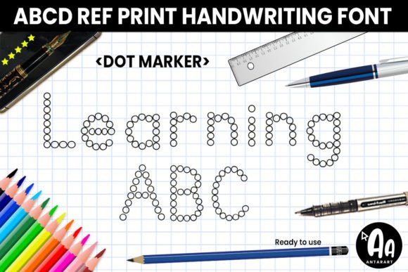 Abcd Ref Dot Marker: A Creative Font for Learning and Design